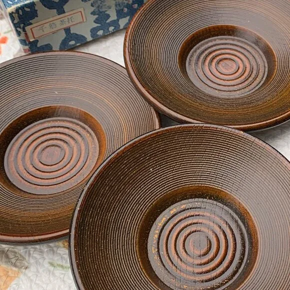 Vtg Japanese Tea Saucer Trinket Appetizer 5pc Set - Picture 4 of 9